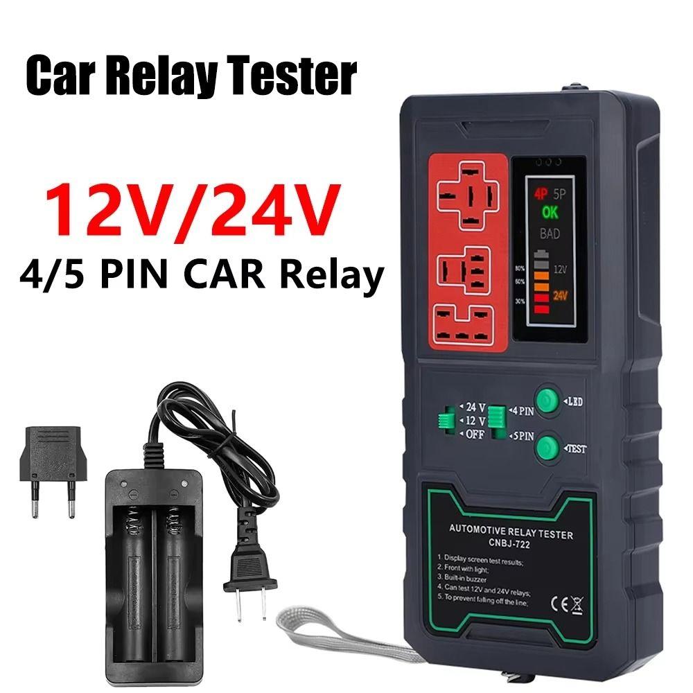 12V 24V Tester przekaźników samochodowych Wyświetlacz LED Uniwersalny tester akumulatora samochodowego Przenośny z oświetleniem Analizator alternatora Narzędzie diagnostyczne