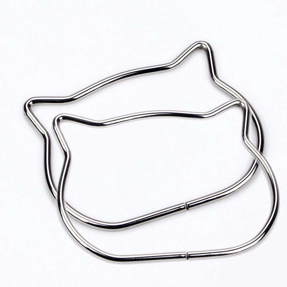 Asas metálicas semicirculares para bolsos tejidos - Diseño de cabeza de oso y gato