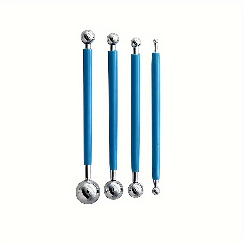 Set 4 buc. de Unelte Ceramice pentru Lut Moale, Plastic, Unelte Auxiliare pentru Lut, Stilou cu Puncte, Sculptură, Batoane pentru Embosare, Multifuncțional pentru Începători