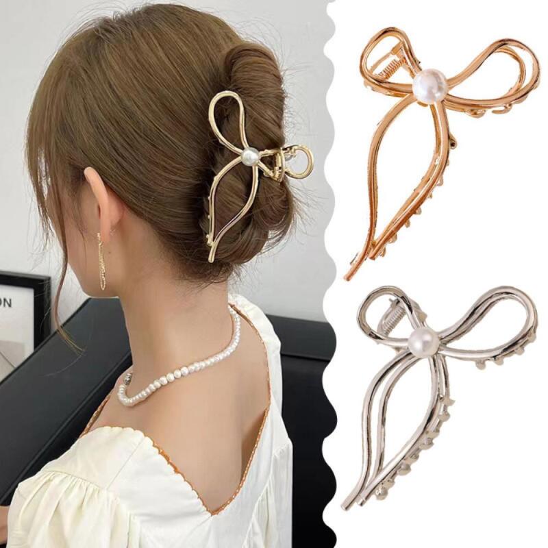 Ribbon clip cutout, delicate fit, pearl metal gold