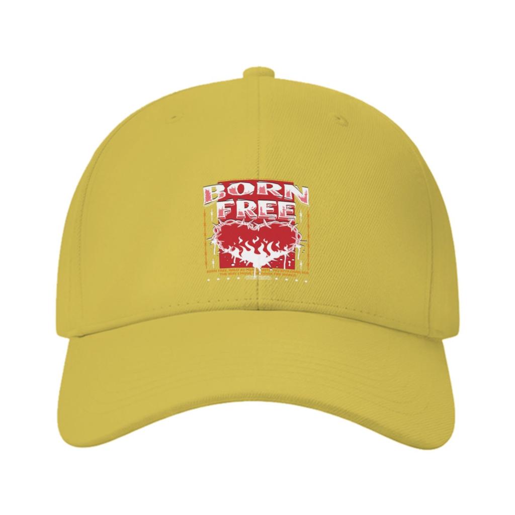 Born Free Fire Heart Graphic Baseball Cap Unisex Casual Cotton Adjustable Summer Hat
