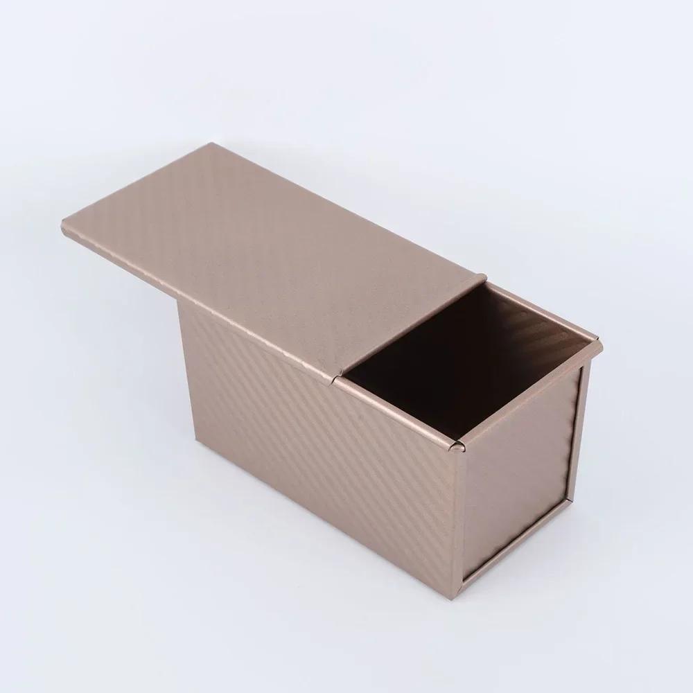 2025 Hot 1Pc Rectangle Loaf Pan with Cover Bread Baking Mould Cake Toast Non-Stick Toast Box with Lid Aluminized Steel Bread