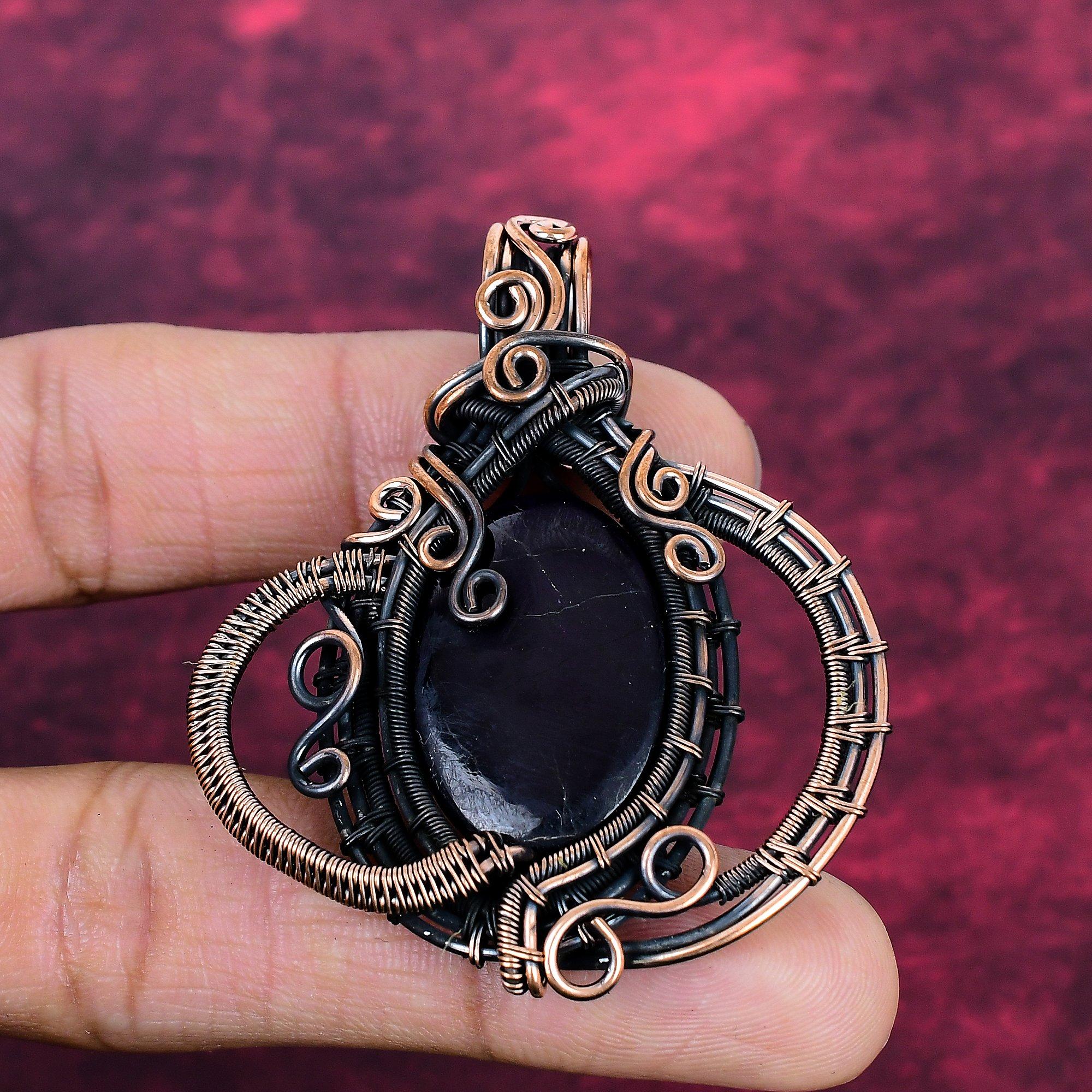 

Sugilite Gemstone Pendant Copper Wire Wrapped Handmade Jewelry Christmas Gifts