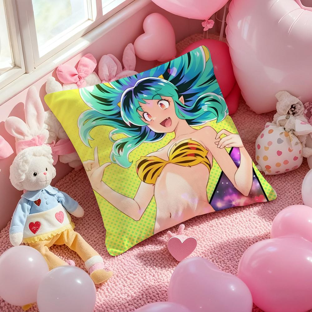 Game Urusei Yatsura Anime Cushion Cover Pattern Printed Pillowcase For Living Room Sofa Cushion Cover & Bedroom Decor