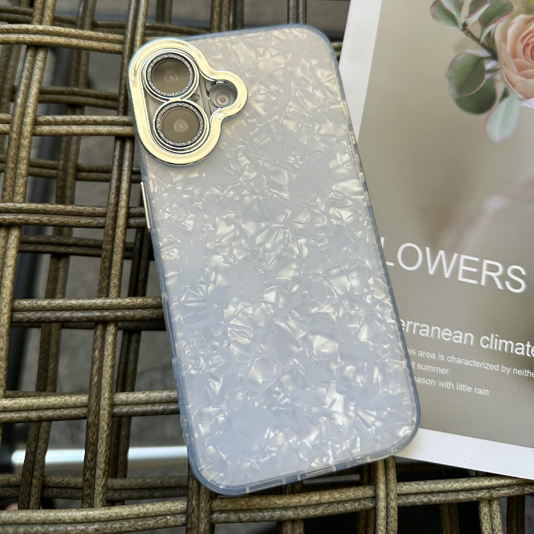 

For iPhone 16 Case Anti-Drop TPU+PC Phone Cover Seashell Textured