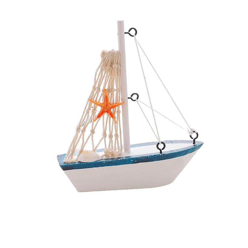 Solid Wood Sailboat Ornaments: Mediterranean Table Decorations & Creative Photography Props