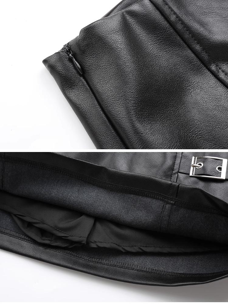 Black Mini Pu Leather Skirt Women Korean Fashion High-Waisted Elasticity Punk Style Bodycon Goth Sexy Skirts Female
