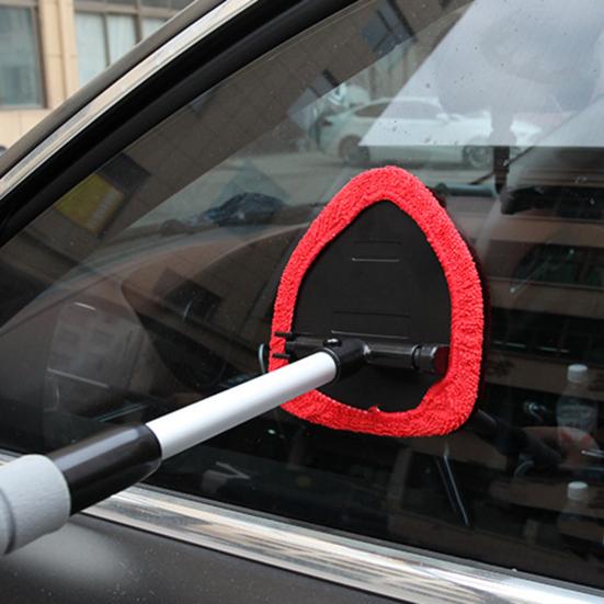 Cleaning Brush with Telescopic Handle 26-41cm Multi-Functional Microfiber Car Window Cleaner for Defrosting Defogging Soft Lint-Free Head Non-Slip