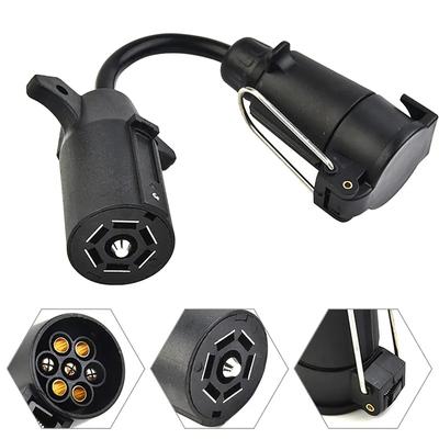 7-Pin Round Plug Trailer Light Wiring Adapter US To EU 7-Way Blade Round Plug Socket Standard Car Electric Towing Accessories