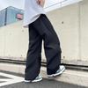 American pleated paratrooper overalls men's and women's summer trendy brand loose design wide-leg scimitar pants quick-drying casual pants