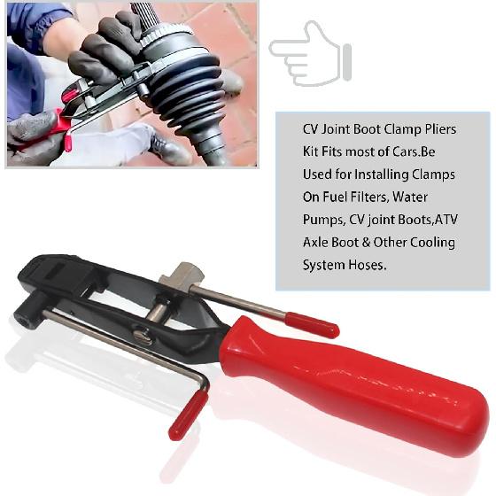 CV Axle Boot Clamp Pliers UTV ATV CV Joint Axle Boot Clamp Pliers Tool Kit With CV Boot Band Pliers And 20pcs Crimp Bands Ear For UTV ATV Most Car