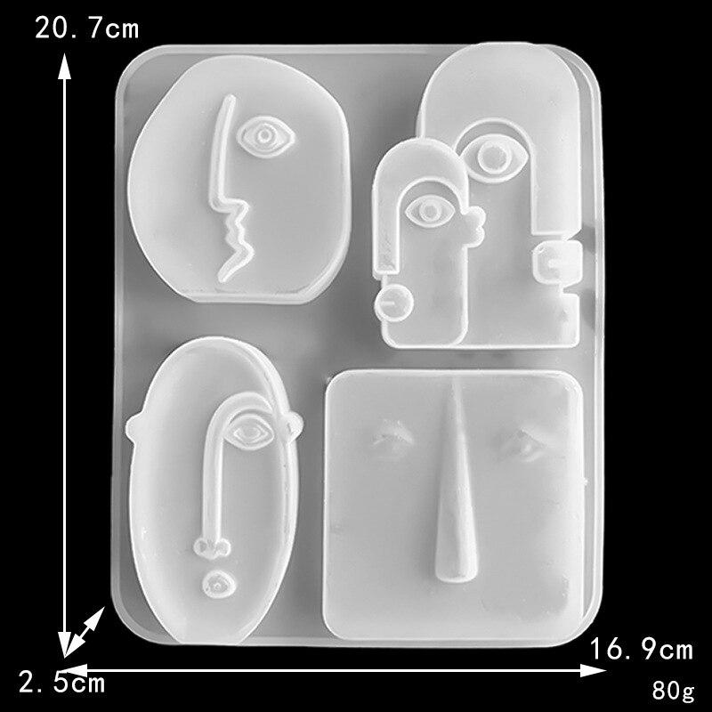 1PC Abstract Human Face Shape Design Silicone Candle Mold Handmade Epoxy Resin Aromath Soap Mold DIY Craft Mold