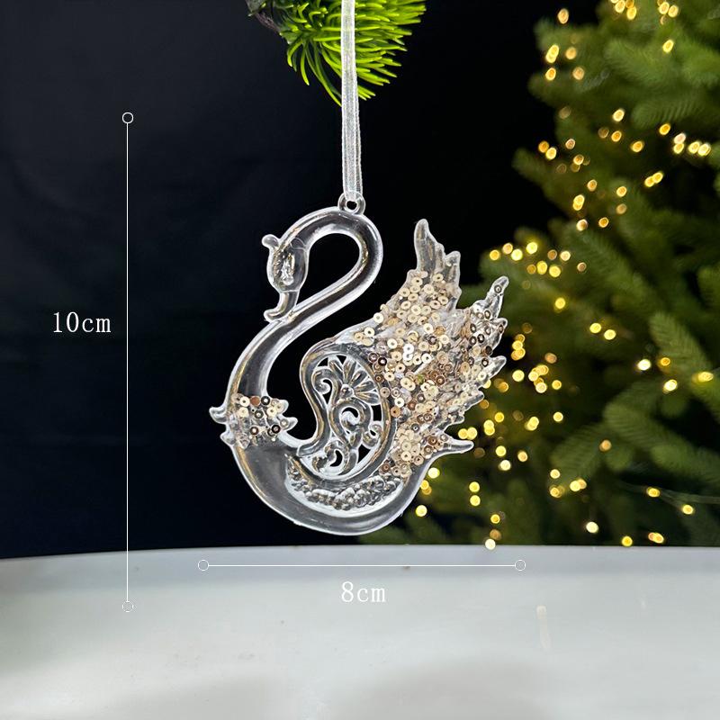 Christmas Decorations Sequined Acrylic Pendants Transparent Snowflake Pendants Christmas Tree Decorations Props