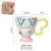 Hand-Painted Relief Household Ceramic Cup Drinking Cup Design Sense Coffee Cute Milk Cup Ceramic Cup