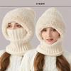 1pc Winter Fleece Lined Knit Hat with Earflap, Windproof and Warm Hooded Neck Gaiter for Outdoor Cycling 6 Colors