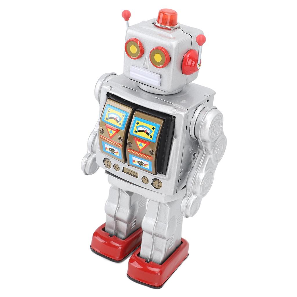 Metal Tin Robot Toy Retro Electric Rotating Figures Model Adult Collection Kids Gift