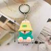 Cute Sleeping Fisherman Bear PVC Keychain, Doll Pendant for Bag & Car Keys, Lovely Gift Key Ring
