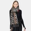 Leopard Print Women's Warm Scarf Color-block Leopard Wrap Shawl