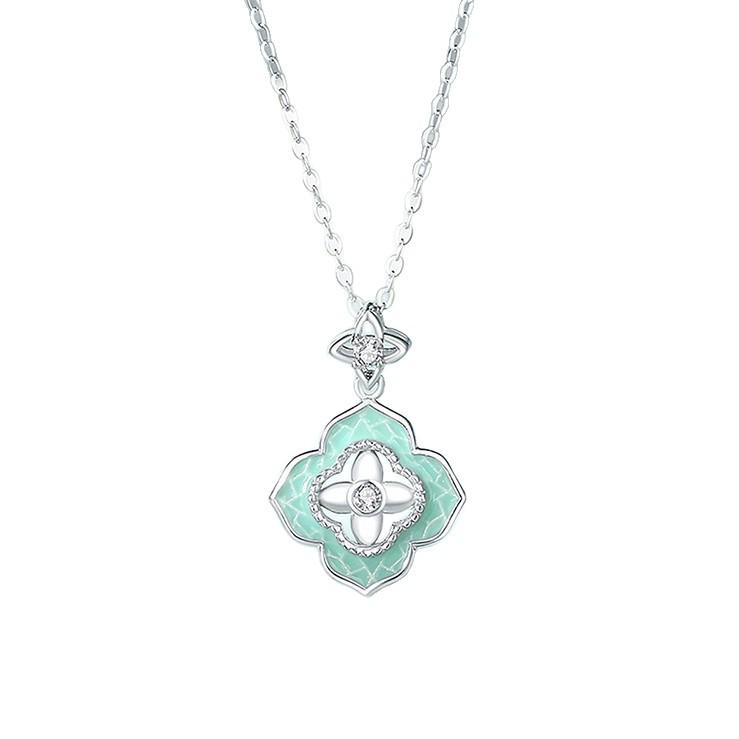 New "Porcelain" Enamel Imitation Ceramic Necklace - Retro Chinese Style Valentine's Day Gift for Women