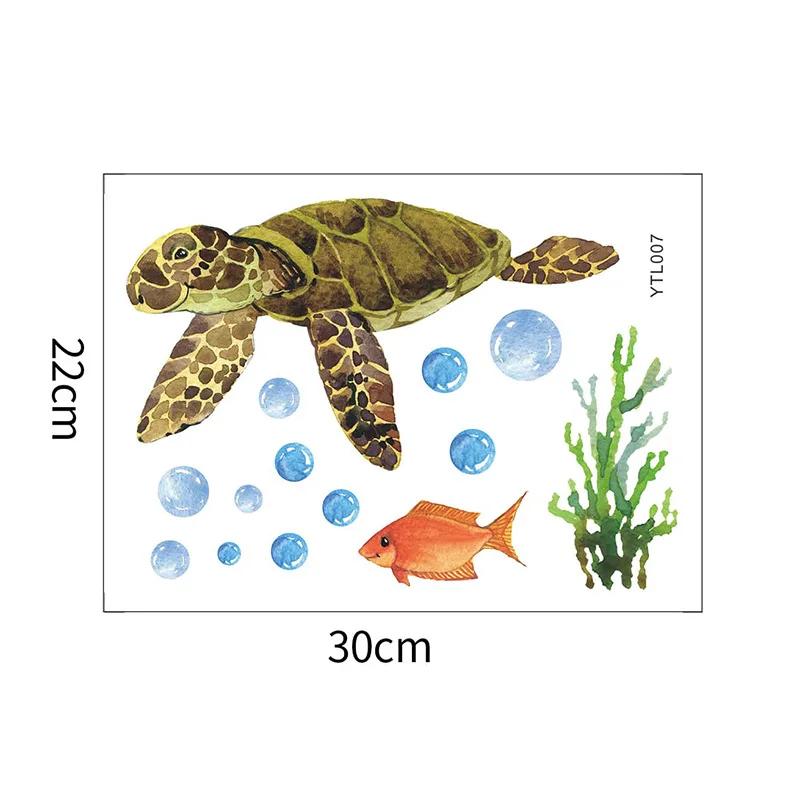 Cartoon Luminous Fish Bubble Underwater World Children Toilet Stickers Bathroom Home Decoration Wall Stickers Self-adhesive