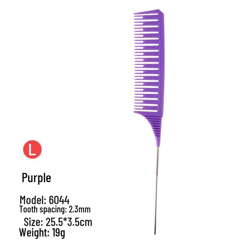 Barber Shop Sectioning & Dyeing Highlight Comb Set - Steel Needle and Fine Teeth, Heat-Resistant, Pointed Tail