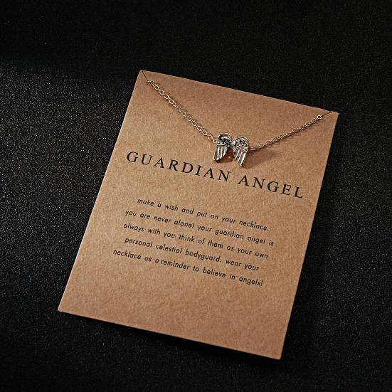 Women Pendant Alloy with Card Creative Mini Wing Shape Collarbone Chain Small Gift