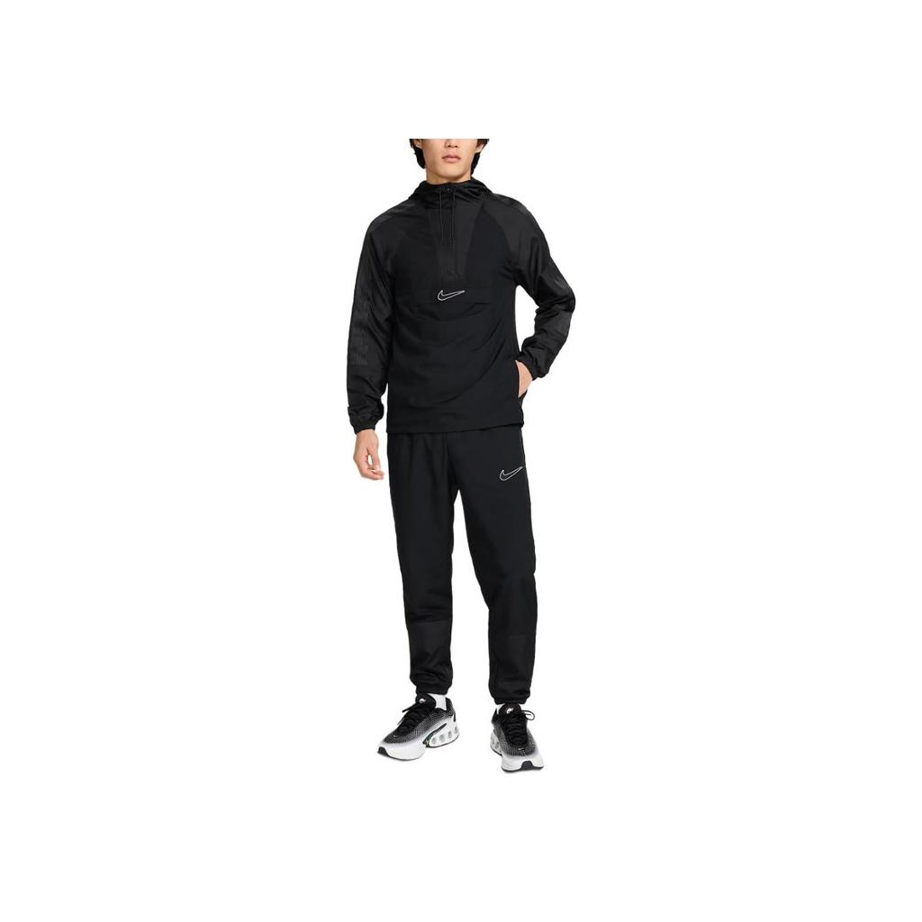 Nike Solid Color Logo Hooded Long Sleeve Jacket Men Jackets Black HJ3751-010