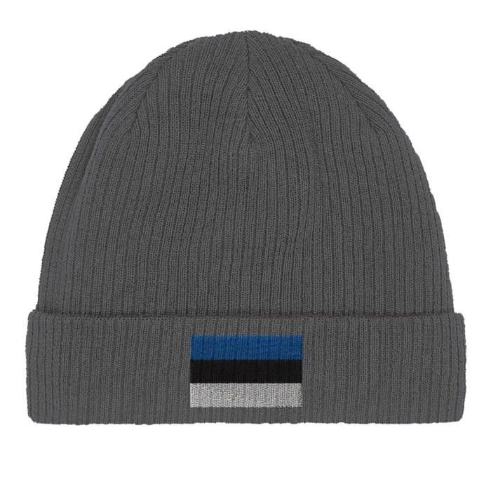 Bonnet Drapeau Estonie en Gris