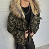 American Lambswool Cotton Jacket with Detachable Fur Collar - Thick Padded Winter Parka for Couples