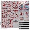 Horror Halloween Static Electricity Wall Stickers - Handprints Footprints Blood Skull Window Stickers, Halloween Decoration Horror Stickers