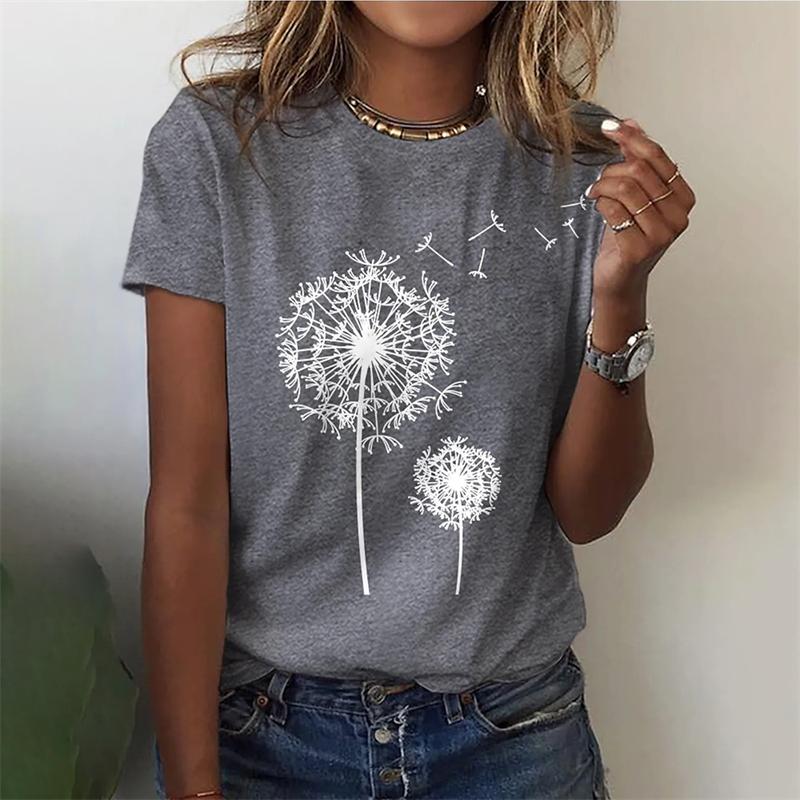 Dandelion 3d Print Cheap Clothes For Woman Female Fashion Loose Y2k Graphic T Shirts Girls Casual Harajuku Street Tshirt Tops
