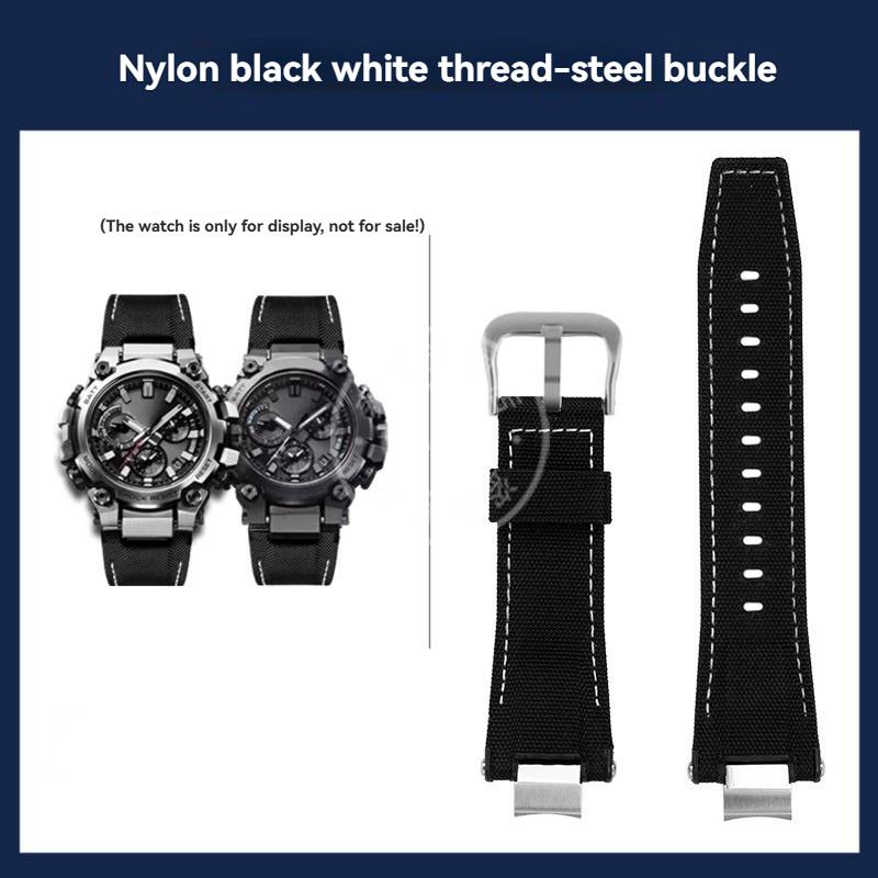 Modified Quick Release Leather Belt Nylon Strap For Casio G-SHOCK 5672 MTG-B3000 Italian leather Watchband Bracelet Accessories