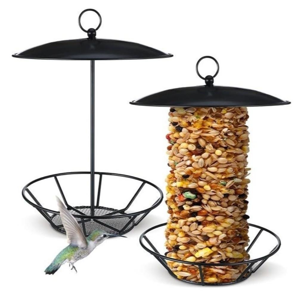 Large Capacity Hanging Bird Feeder Cylindrical Bird Feeding Tray Food Dispenser  Patio