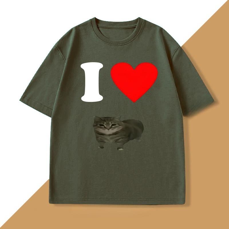 I Love Oiiaoiia Cat Meme TShirt Unisex Women Funny T Shirts Parody Tees Tiktok Tshirt Funny Streetwear Tops Oversized Loose Tops