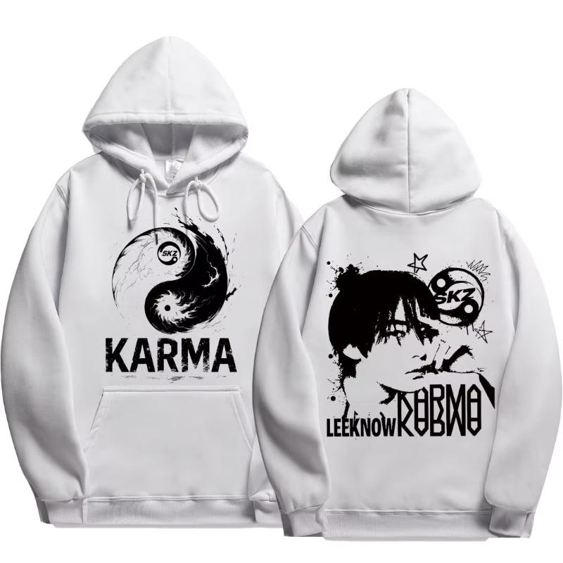 KPOP 4. Album "KARMA" Unisex Oversized Hoodie im gleichen Stil FELIX HAN BANGCHAN CHANGBIN HYUNJIN LEE KNOW K-POP Merchandise Bekleidung
