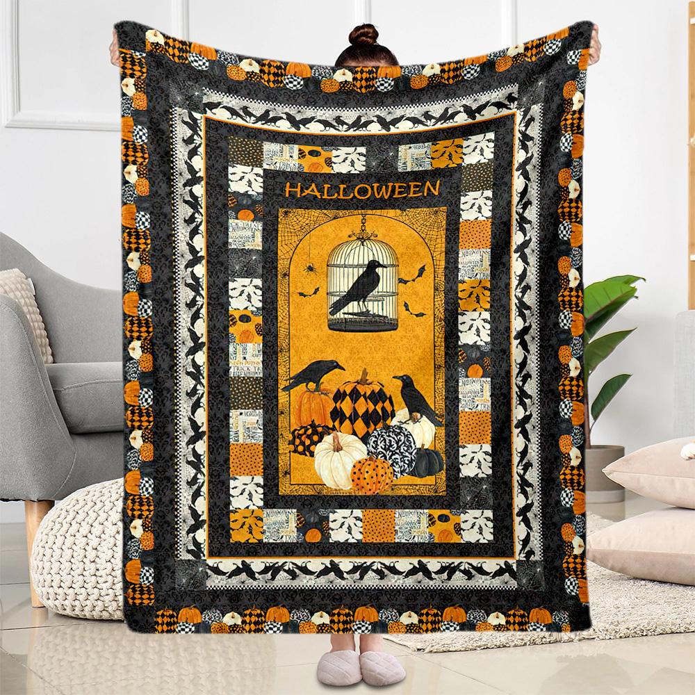 Halloween 36 Blanket Soft Warm Cozy Perfect for Livingroom Couch Bed Four Seasons Multipurpose Digital Print Best Holiday Gift for Friends Family