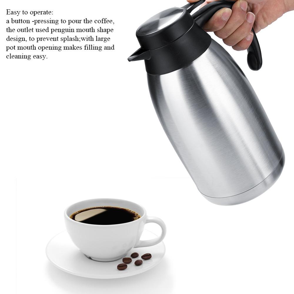 1,5L/2L Inhoud Roestvrij Staal Thermosfles Vacuüm Geïsoleerd Geïsoleerde Theepot Koffiepot Thuisgebruik