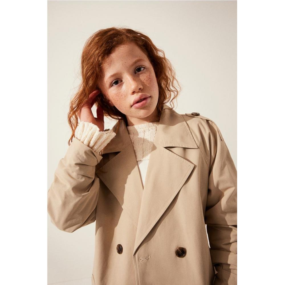 

Двубортный тренч HM с поясом, бежевый