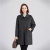 FengXun Women's Mid-Length 100% Pure Wool Toggle Button Coat