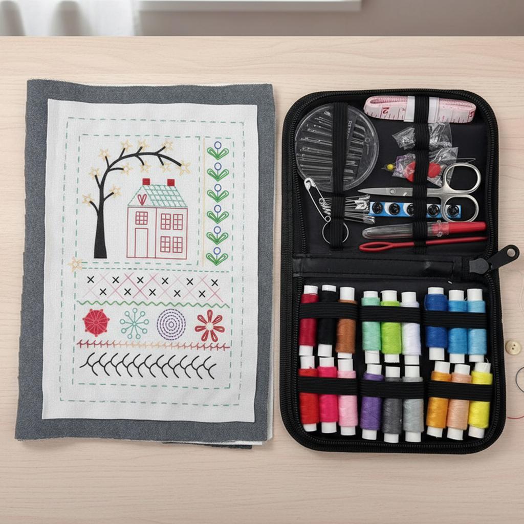 DIY Embroidery Stitch Book Hand Sewing Guide for Beginners Cross Stitch Patterns Needlework Tutorial with Sampler Templates