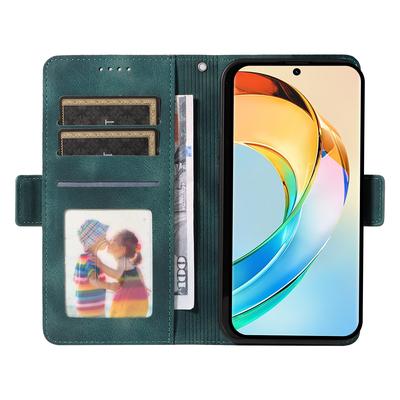 For Honor X60 5G Case PU Leather Phone Cover Rhombus Starry Imprinted