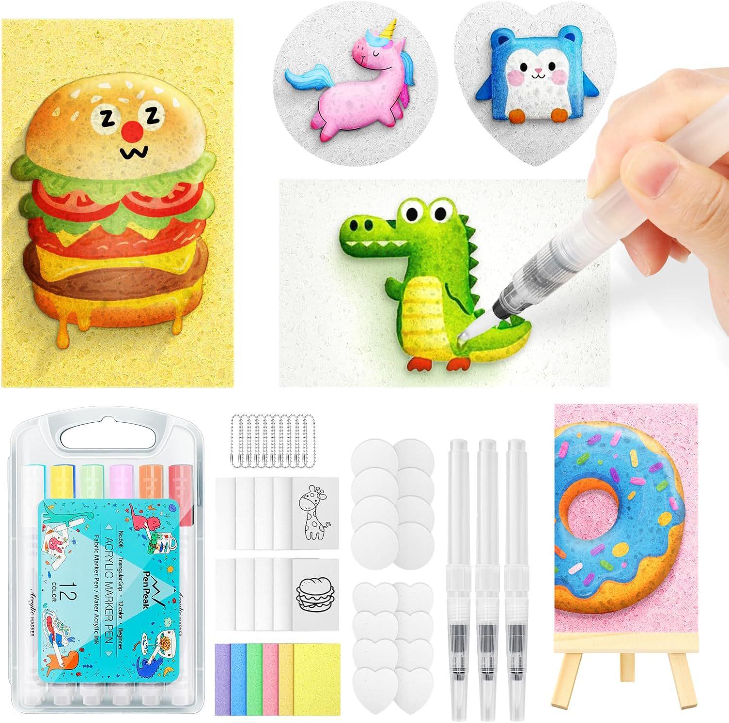 

Magic Foam Texture Painting Kit,3D Puffy Paint Kit Including Magic Foam Paper,12 Colors Brush Tip Acrylic Paint Markers, Diy Painting Gifts For Paries