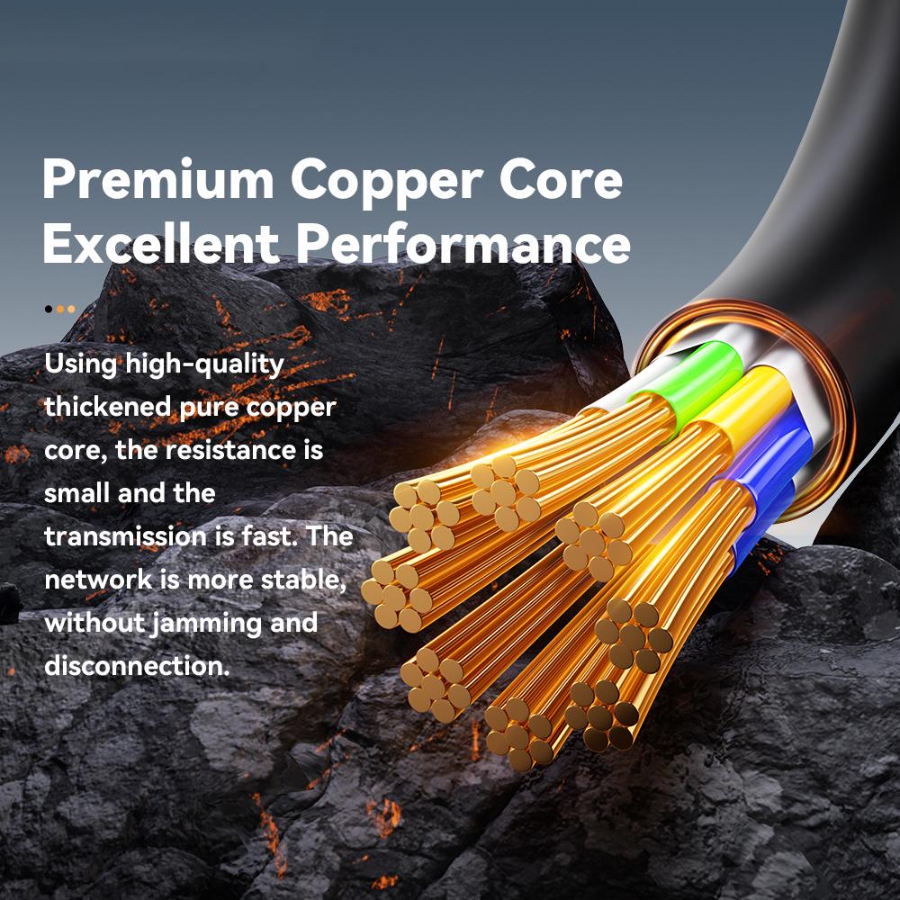 ESSAGER EXCWXY-JH01-P PVC 0.5m CAT8 Ethernet Flat Cable Home Office 40Gbps 2000MHz Network Cable