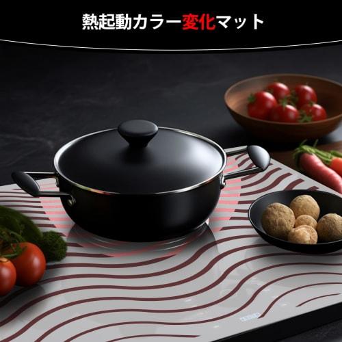 KR KITCHENRAKU Induction Cooktop Mat, Temperature-sensitive Color-changing Non-slip, Summery, Scratch-resistant Silicone Mat, Heat-insulating Pad (whi