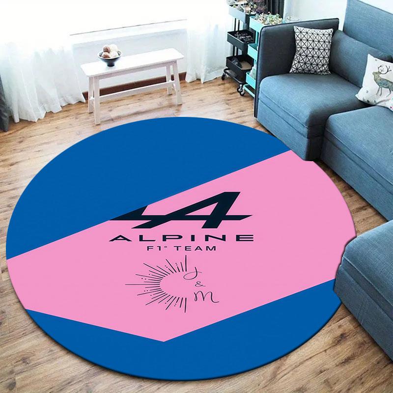 Alpine F1 Round Area Rug,Carpet Rug for Living Room Bedroom Sofa Playroom Decor,Non-slip Floor Mat