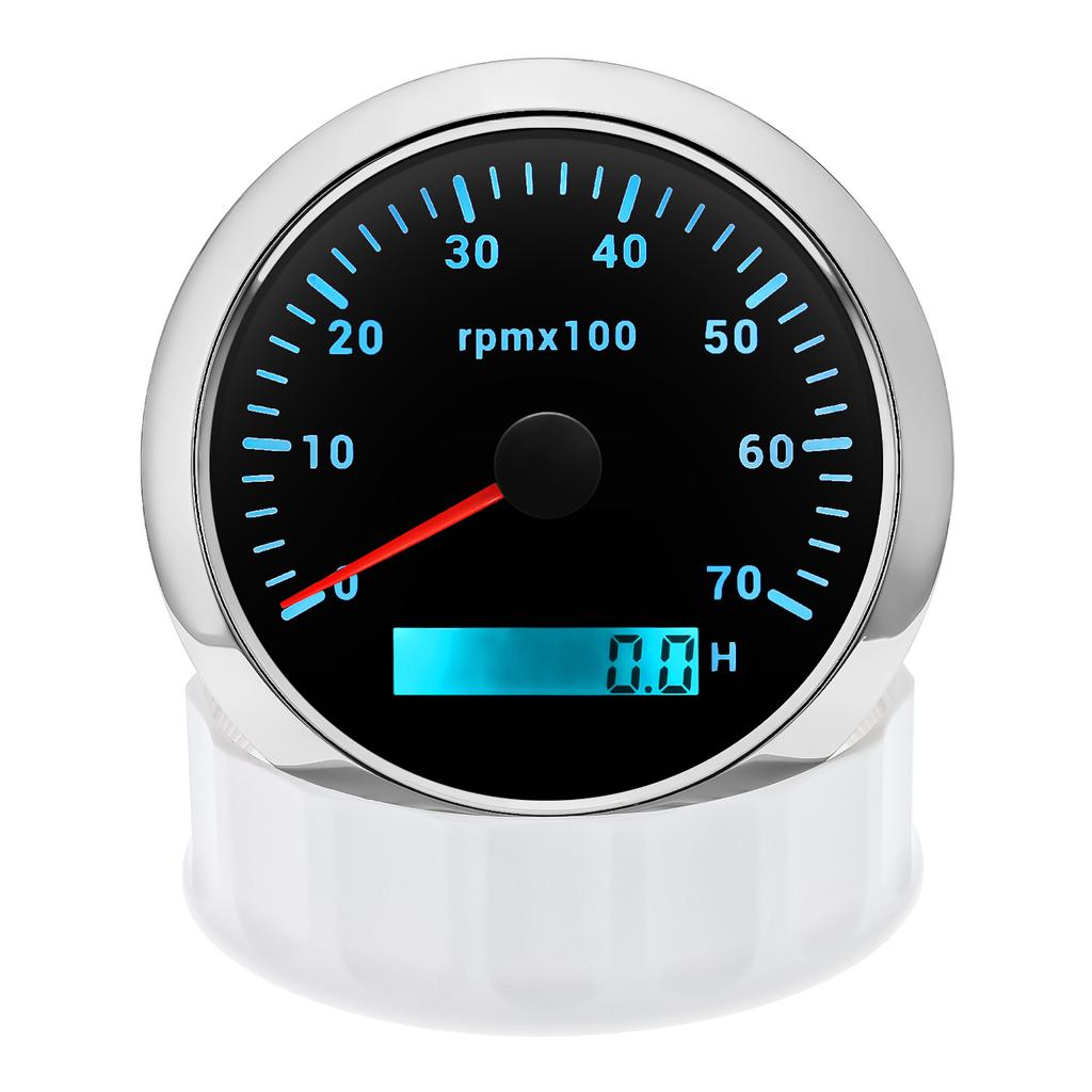 85mm Digital LED 7 Color Backlight 85mm Tachometer 3000/4000/6000/7000/8000 RPM Optional Gauge For Marine Boat Motorcycle Car