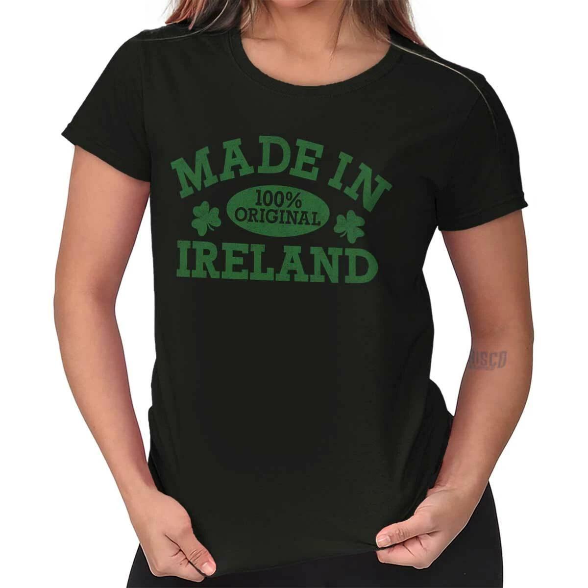 Saint Patrick s Day Made in Ireland Clover Womens Top Junior Graphic Tee XXL