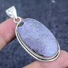 Purpurite Gemstone Handmade 925 Sterling Silver Jewelry Pendant 2.36" e5a16
