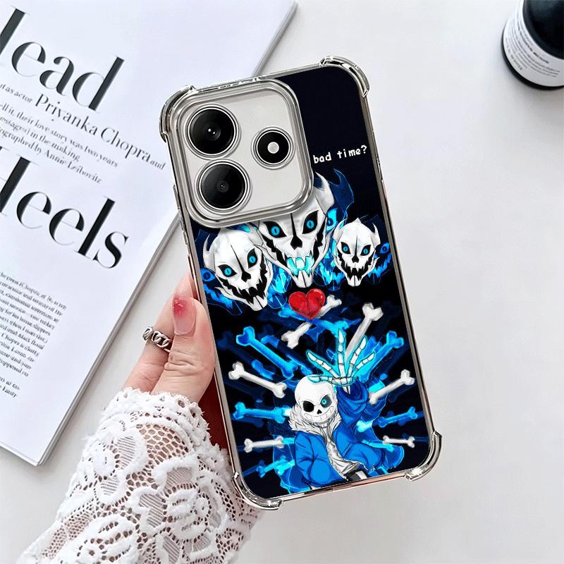 

U-Undertale S-Sans Plating Phone Case For Xiaomi Redmi Note 14 15 Pro Plus 13 12 11 11S 11T 10 9S 9 5G Anti-Fall Airabag Cover Redmi Note 15 Pro 4G