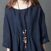 Loose Plus Size Women's Linen Solid Color Dress